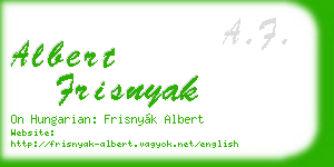 albert frisnyak business card