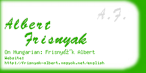 albert frisnyak business card